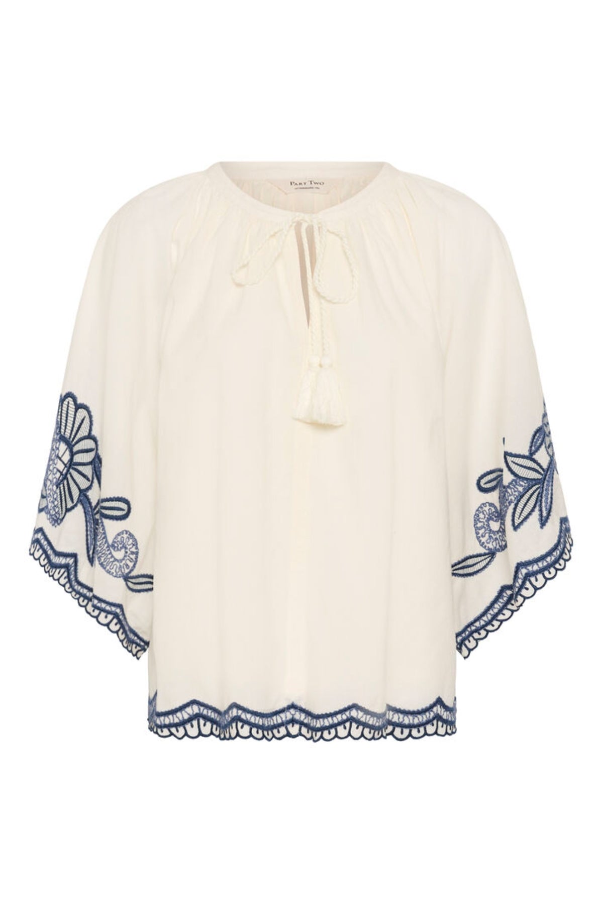Bianchapw Blouse - Whisper White W Blue Emb