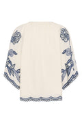 Bianchapw Blouse - Whisper White W Blue Emb