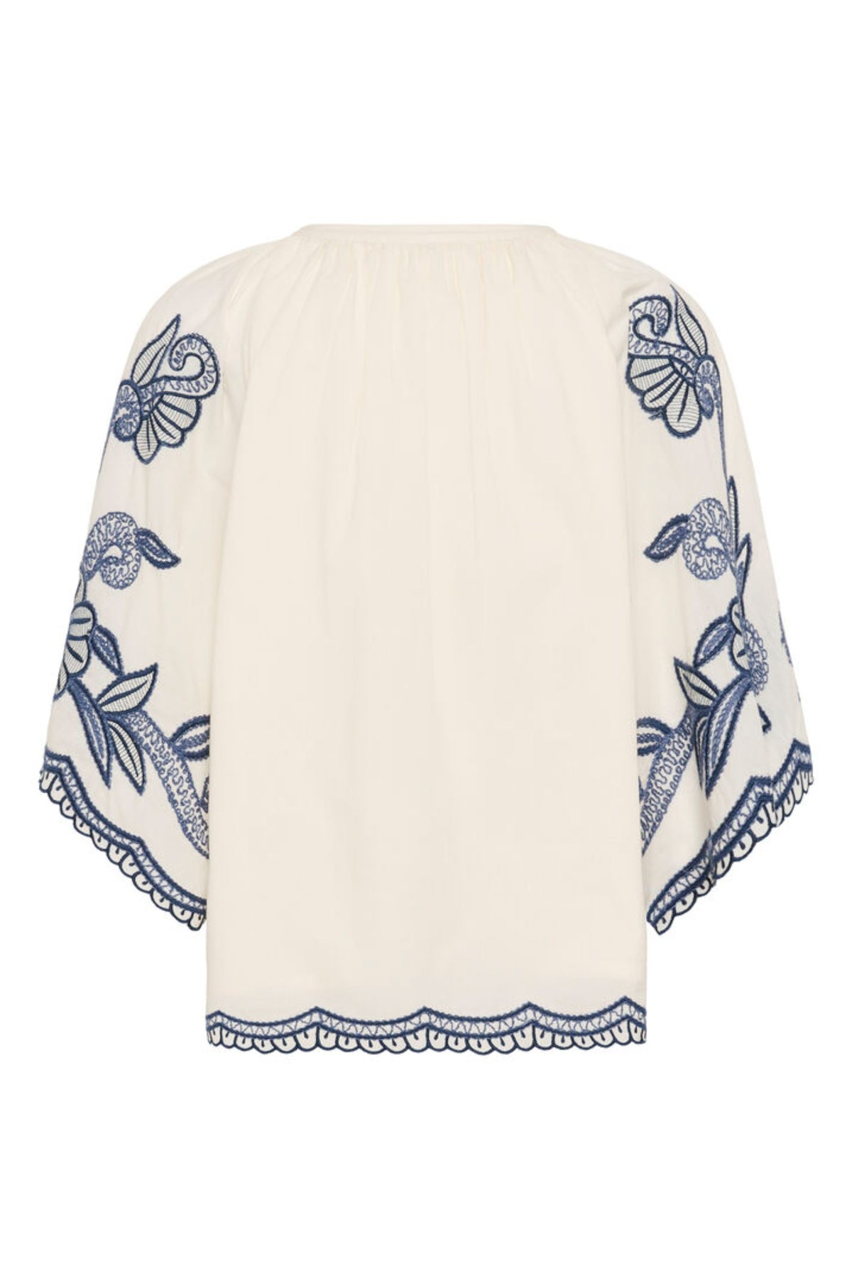 Bianchapw Blouse - Whisper White W Blue Emb