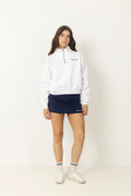Syracuse Embroidered Quarter Zip - White