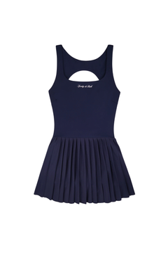 Signature Logo Court Dress - Dark Navy/White