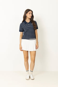 Signature Logo Abigail Skirt - Ecru/Dark Navy
