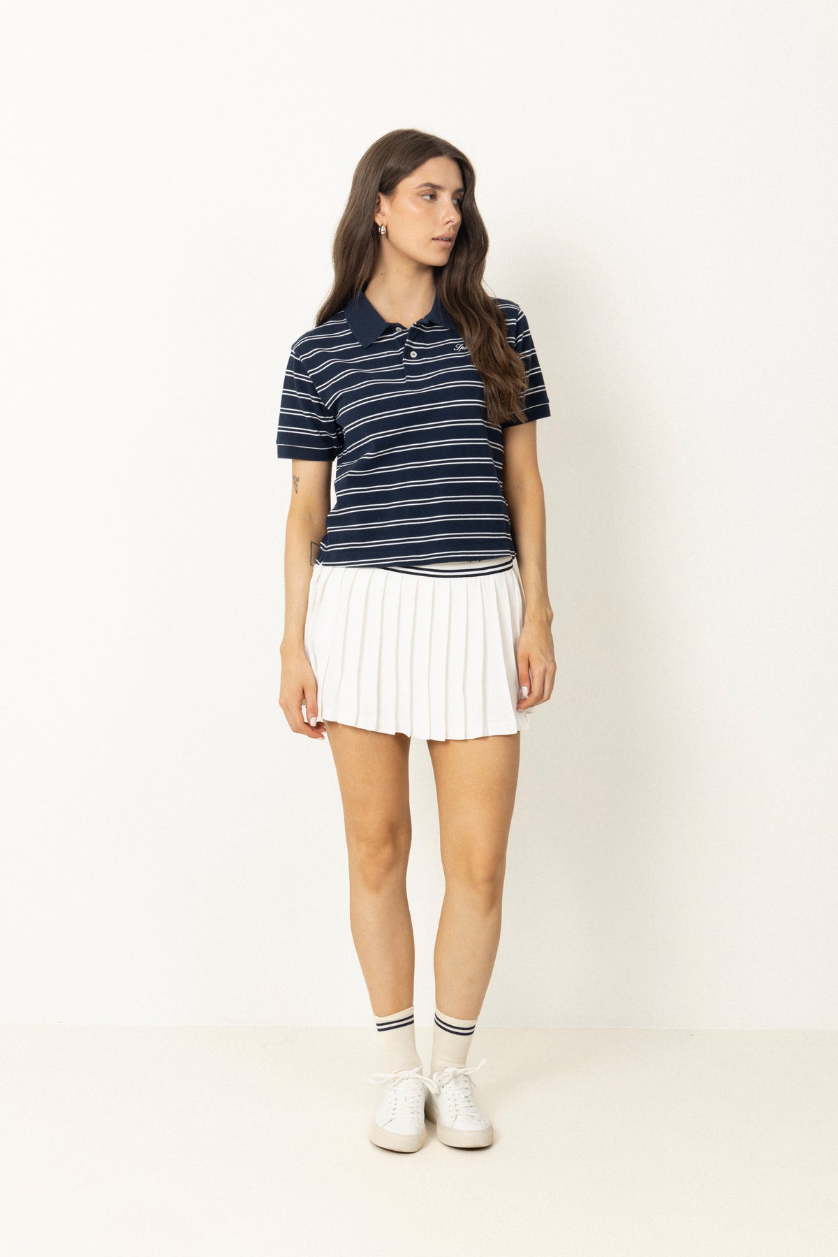 Signature Logo Abigail Skirt - Ecru/Dark Navy