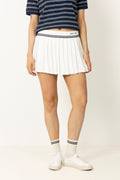 Signature Logo Abigail Skirt - Ecru/Dark Navy
