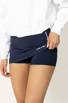 Signature Logo Court Skirt - Dark Navy/White