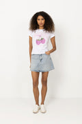 Baby Fit T-Shirt Raspberry - Bright White