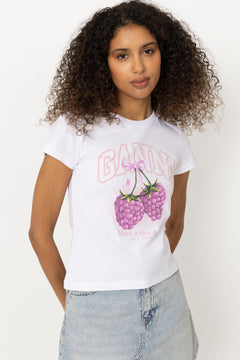Baby Fit T-Shirt Raspberry - Bright White