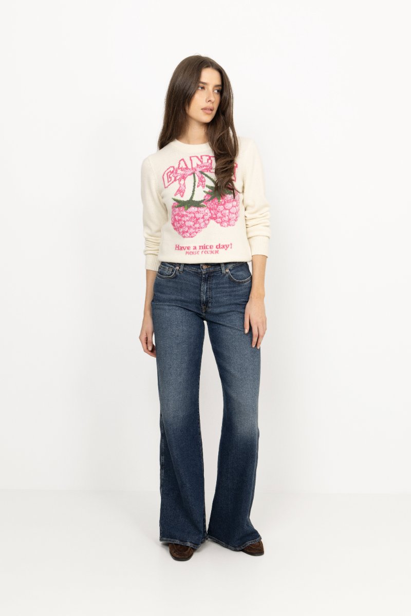 Graphic Wool Sweater - Egret