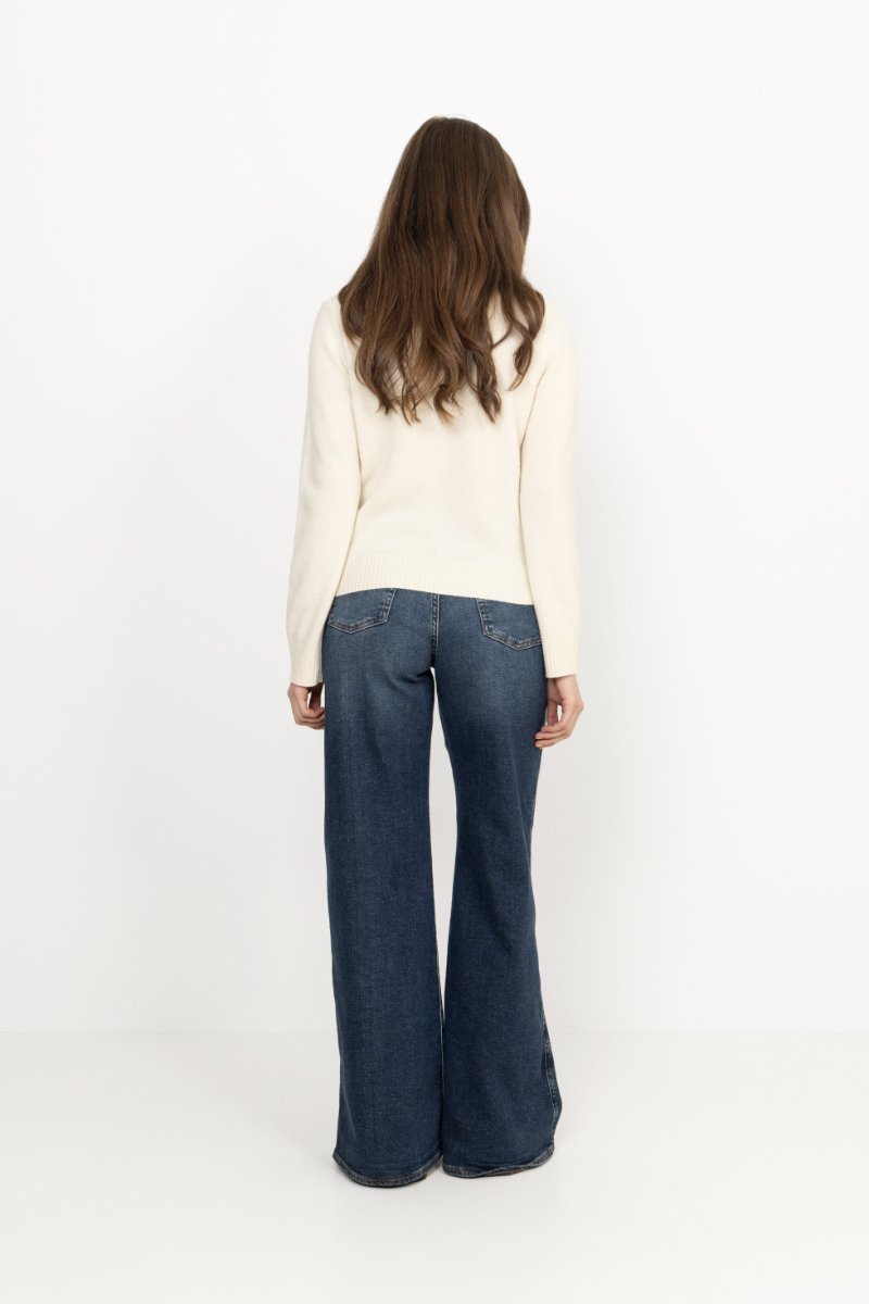 Graphic Wool Sweater - Egret