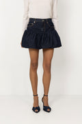 Rinse Denim Bubble Mini Skirt - Rinse