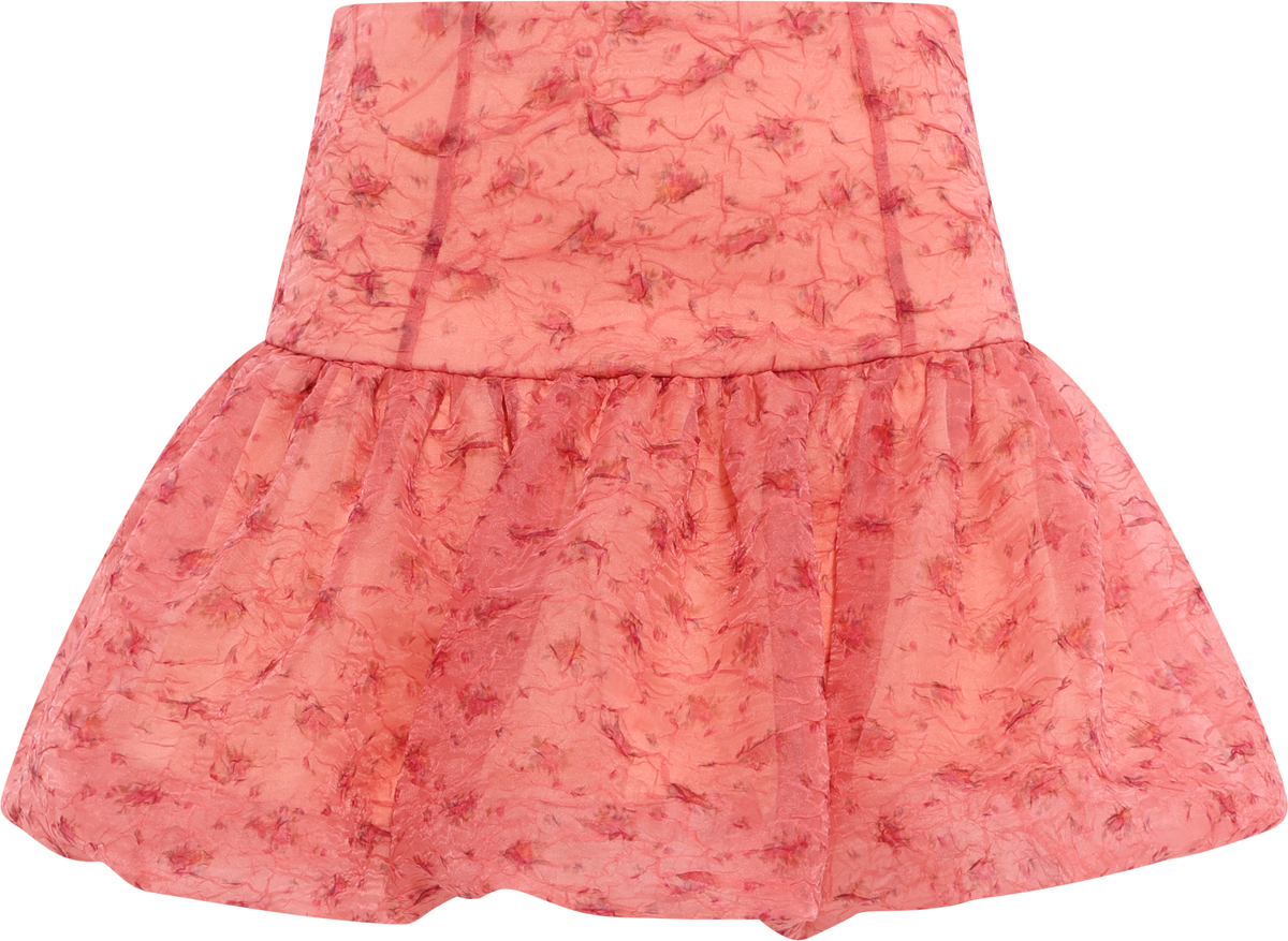 Shibori Organza Mini Skirt - Lantana