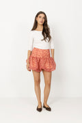 Shibori Organza Mini Skirt - Lantana