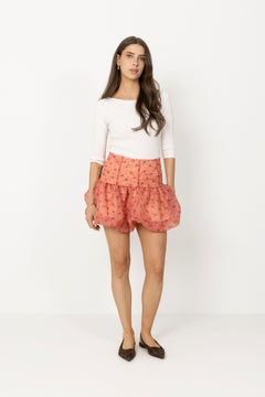 Shibori Organza Mini Skirt - Lantana