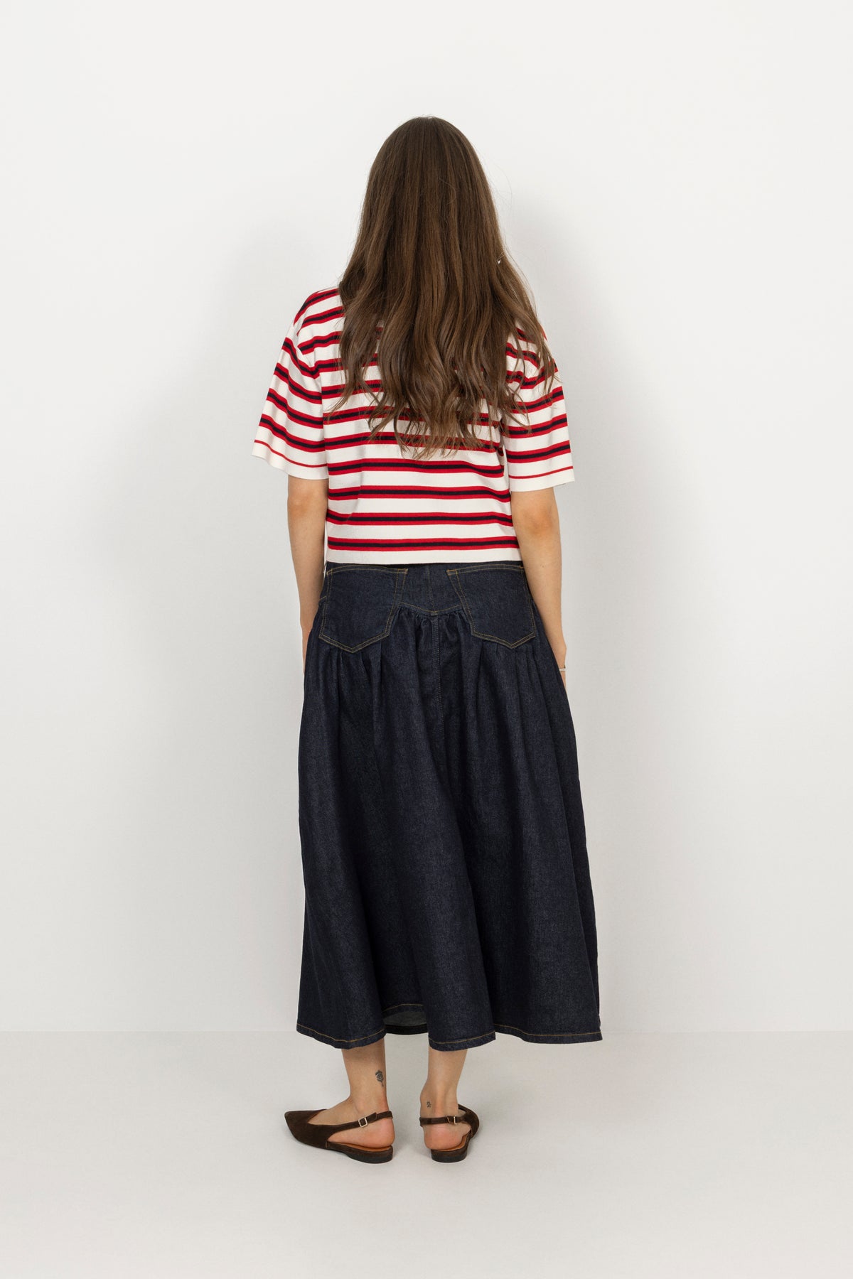 Stretch Denim Long Skirt - Rinse