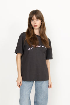 Heavy Cotton Jersey Relaxed Fit Ganni - Phantom