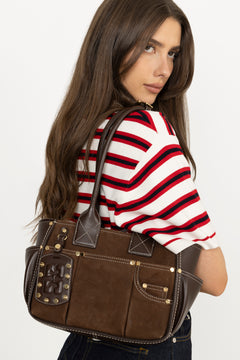 Posy Small Recycled Suede - Chicory Coffee