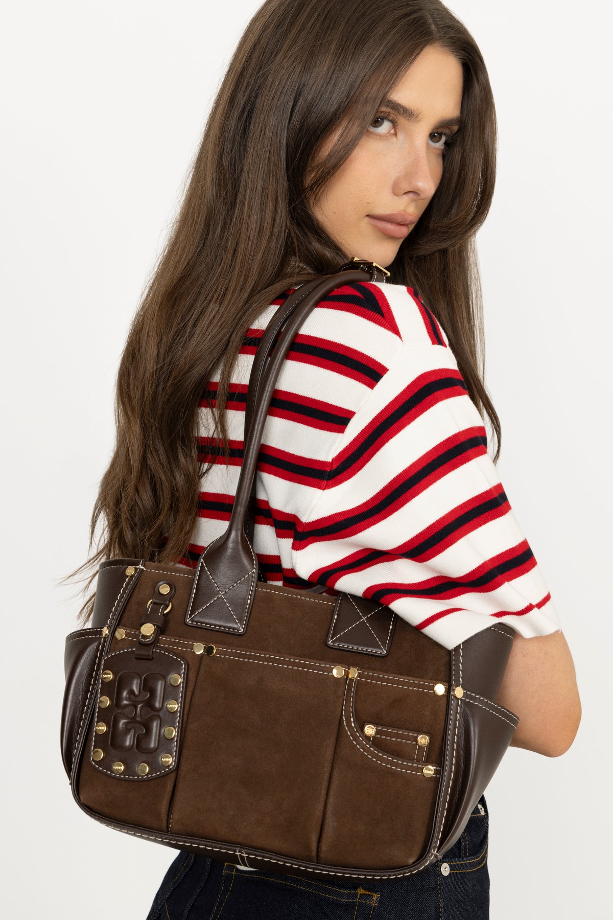 Posy Small Recycled Suede - Chicory Coffee