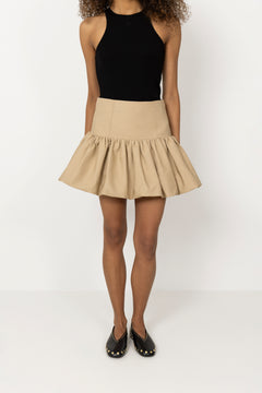 Double Cotton Mini Skirt - Warm Sand