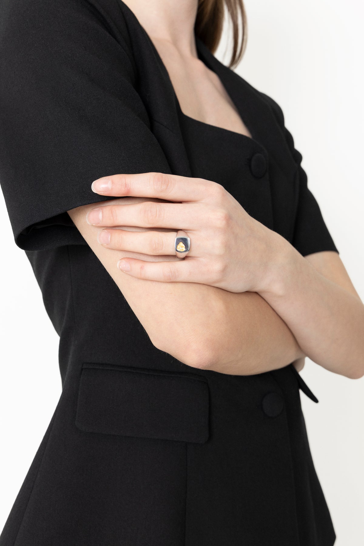 Mined Ring Small Diamond - Silver