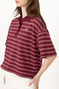 Gzpilova Polo Tee - Cabernet Striped