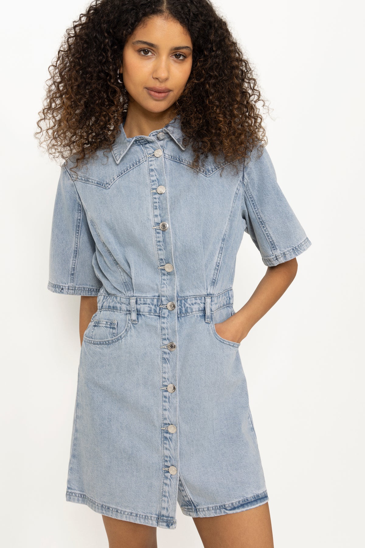 Gzmonie Dress - Light Blue Denim