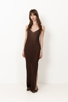 Gzsilvi Singlet Dress - Deep Brown Metallic
