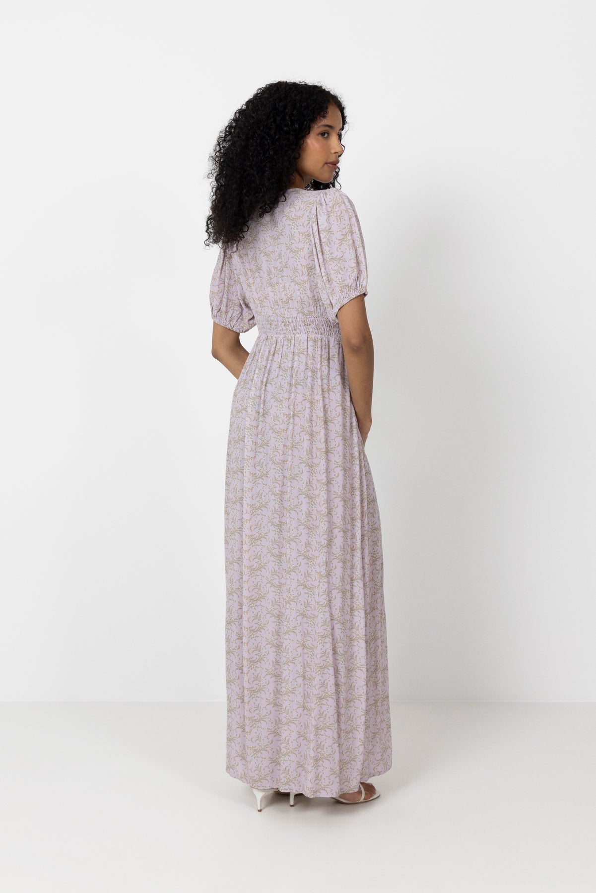 N-Lilith Ss Maxi Dress - Dolley Pink Print