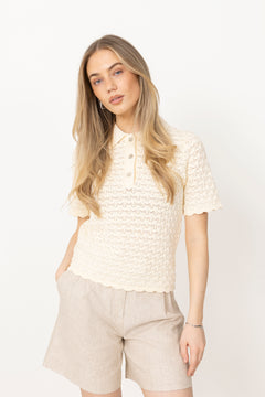 Gwen Knit Tee - Cream