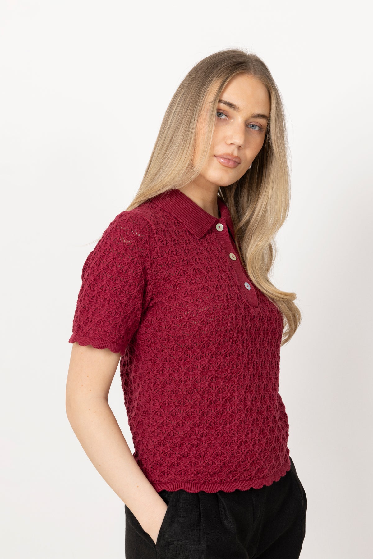 Camilla Pihl Gensere Gwen Knit Tee Berry Villoid camilla-pihl-gensere-gwen-knit-tee-berry-villoid