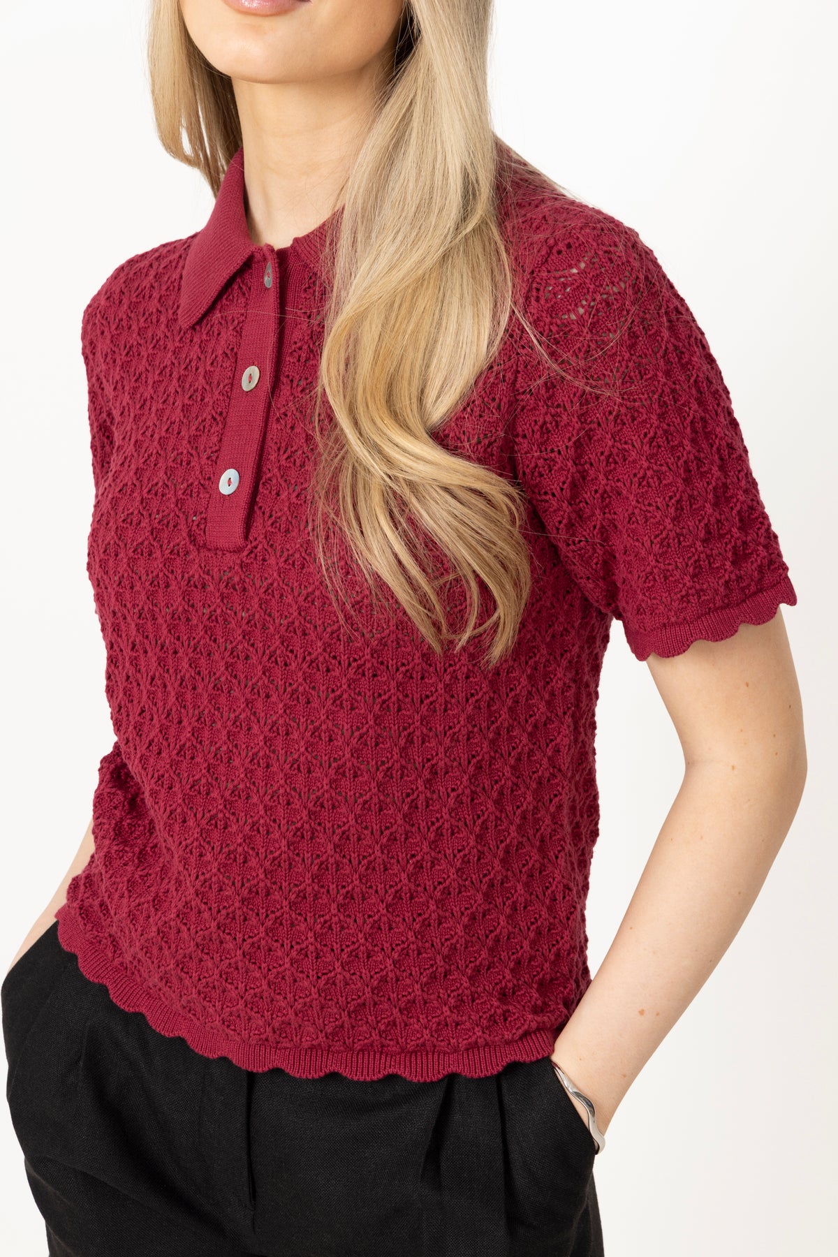 Camilla Pihl Gensere Gwen Knit Tee Berry Villoid camilla-pihl-gensere-gwen-knit-tee-berry-villoid