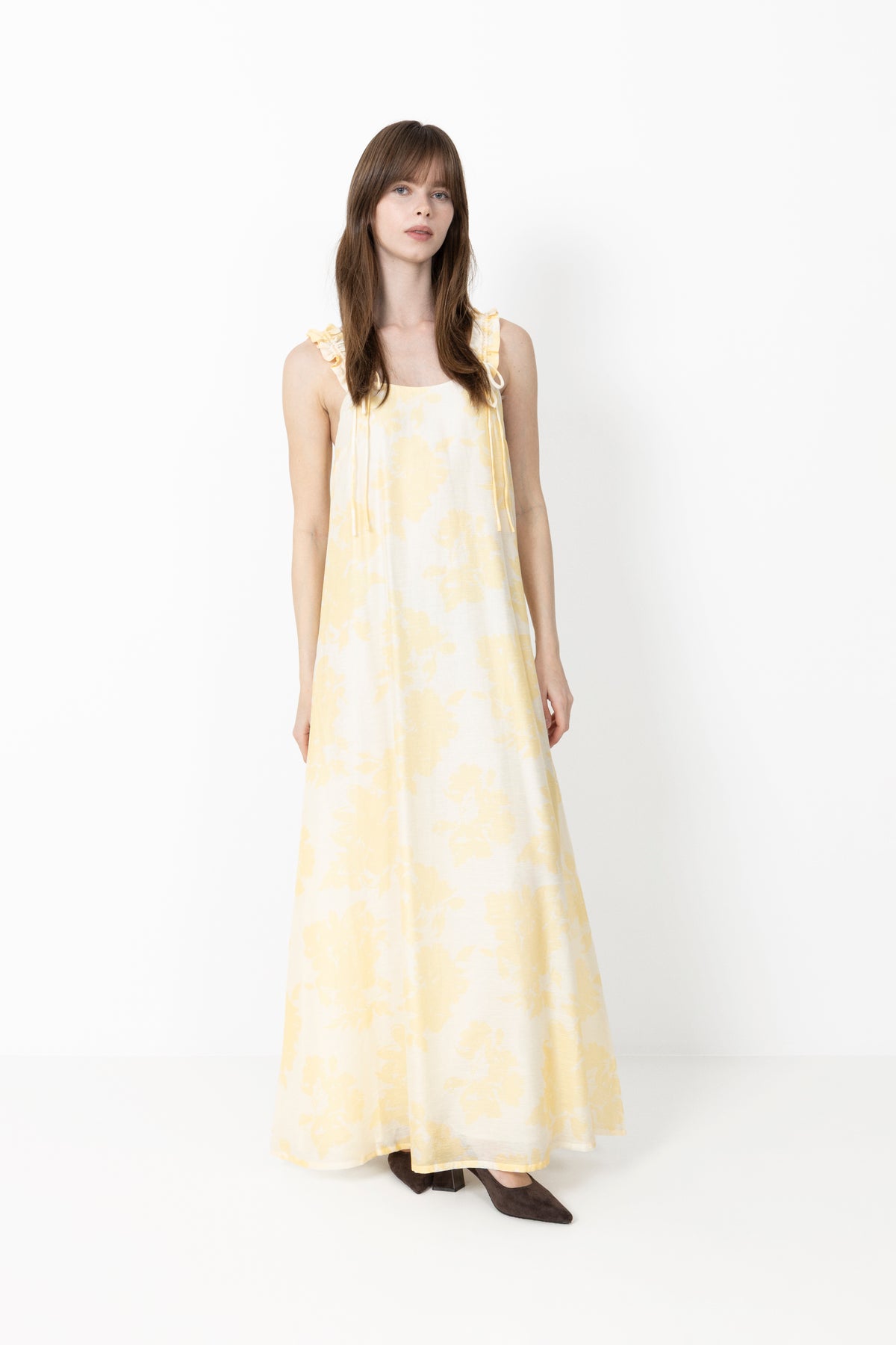 Zaha Dress - Yellow Floral Print