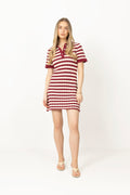 Emery Dress - Berry Stripe