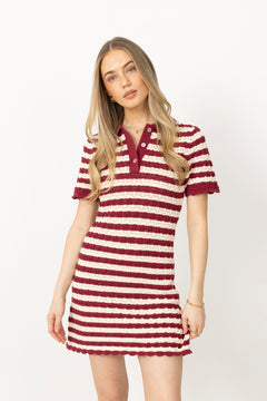 Emery Dress - Berry Stripe