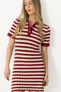 Emery Dress - Berry Stripe