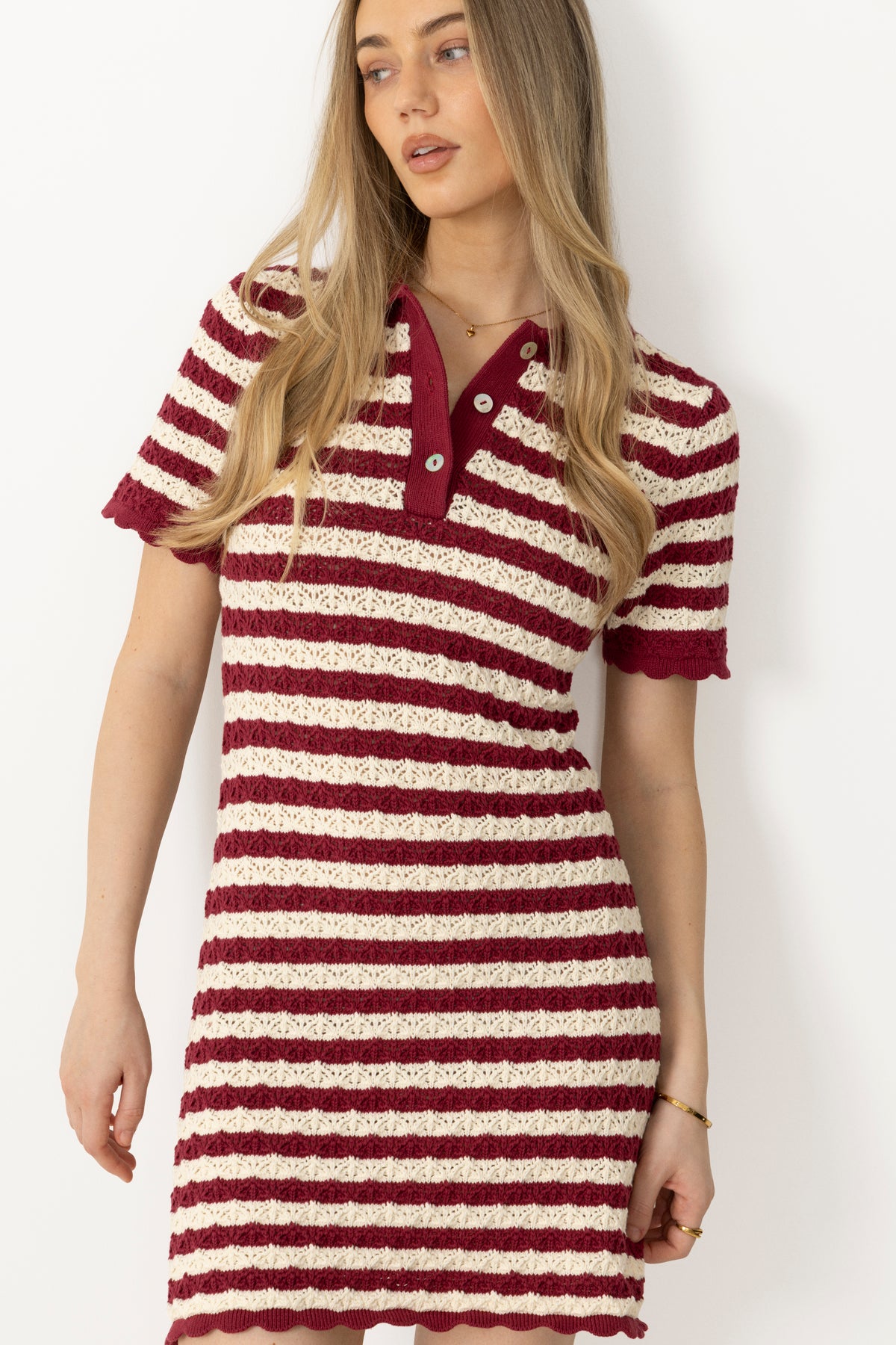 Emery Dress - Berry Stripe