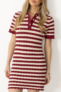 Emery Dress - Berry Stripe