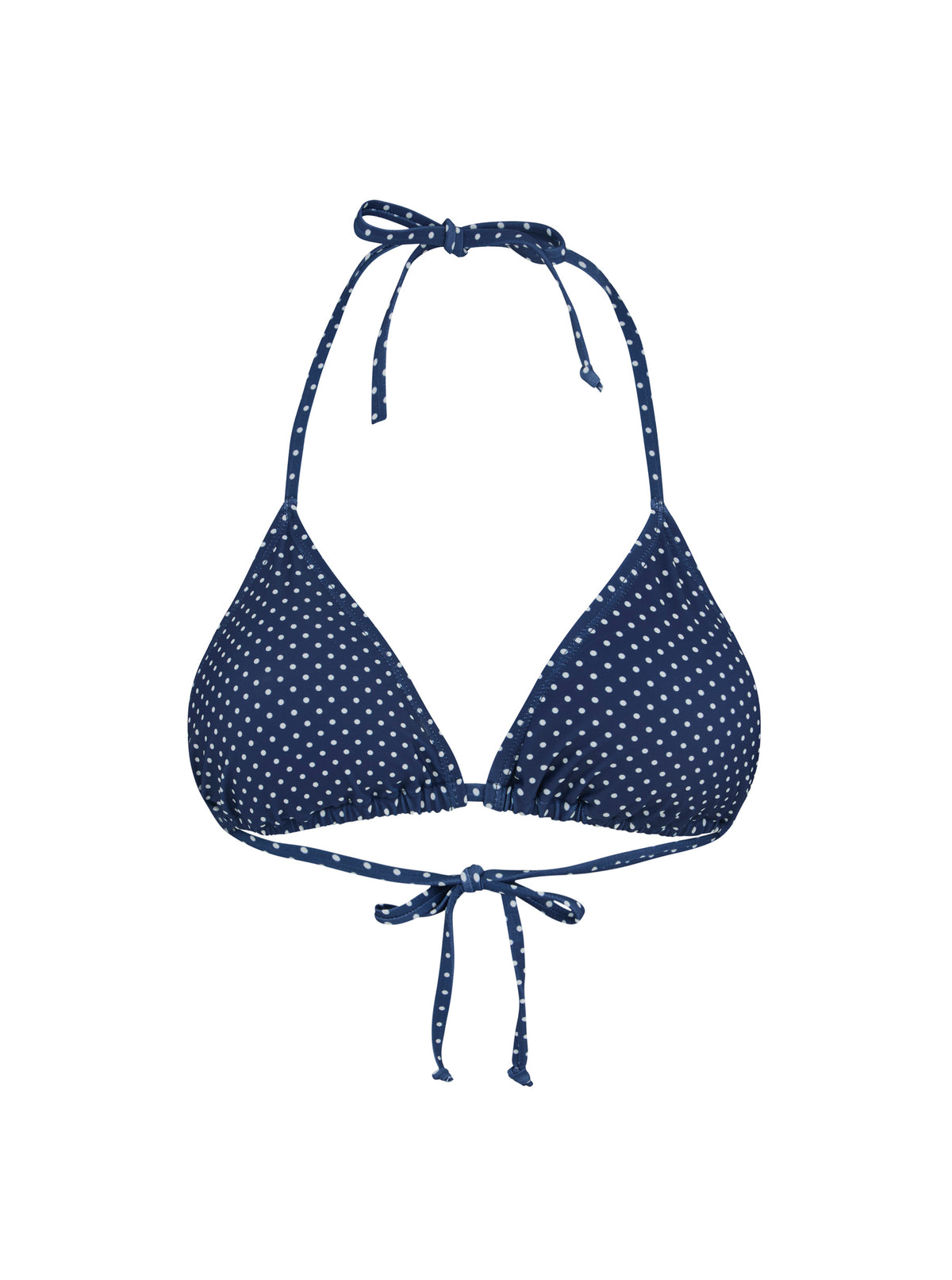 Polka Dot Bel Bikini Top - Navy Blue