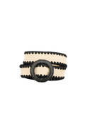 Crochet Slim Zia Belt - Nature/Black