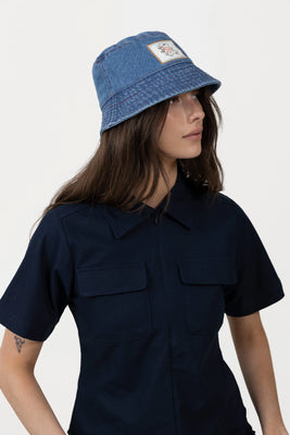 Denima Stitch Bucket Hat - Denim
