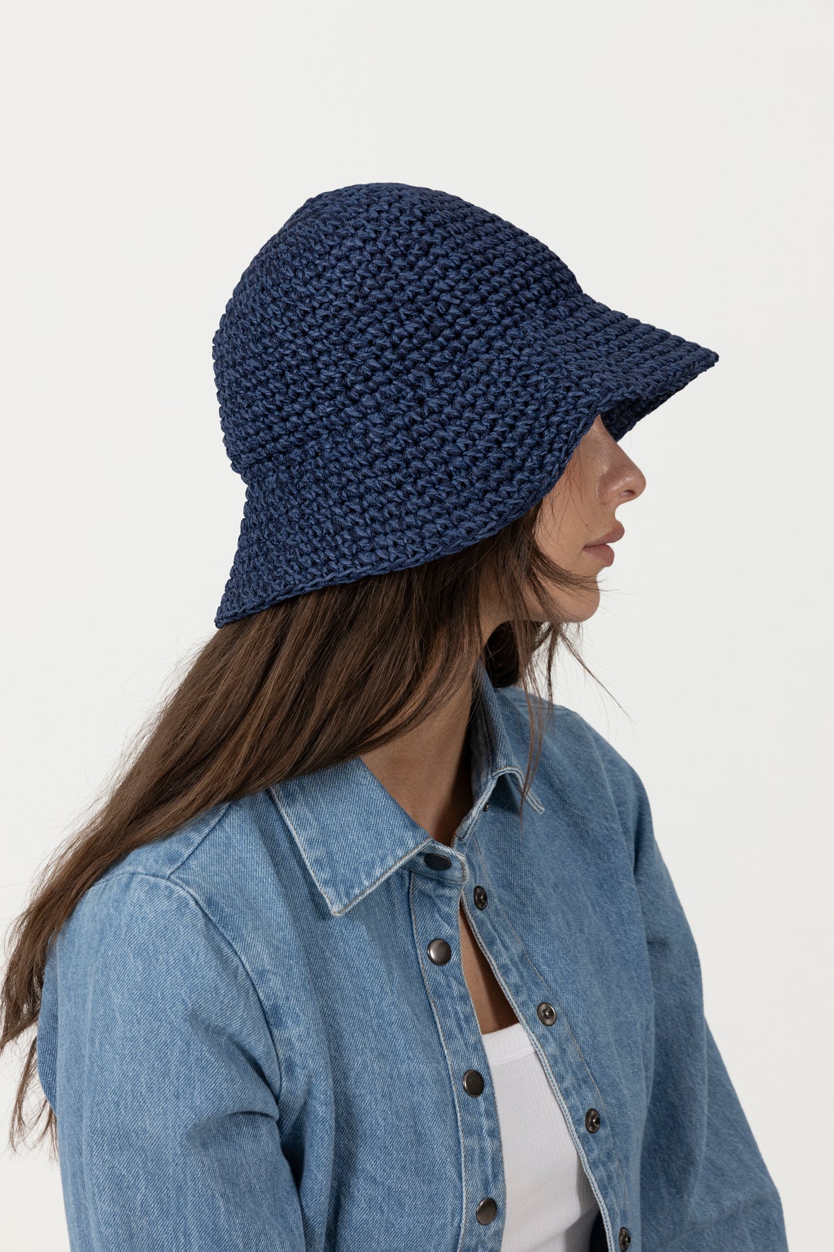 Strawchet Saverina Straw Hat - Vintage Indigo Blue