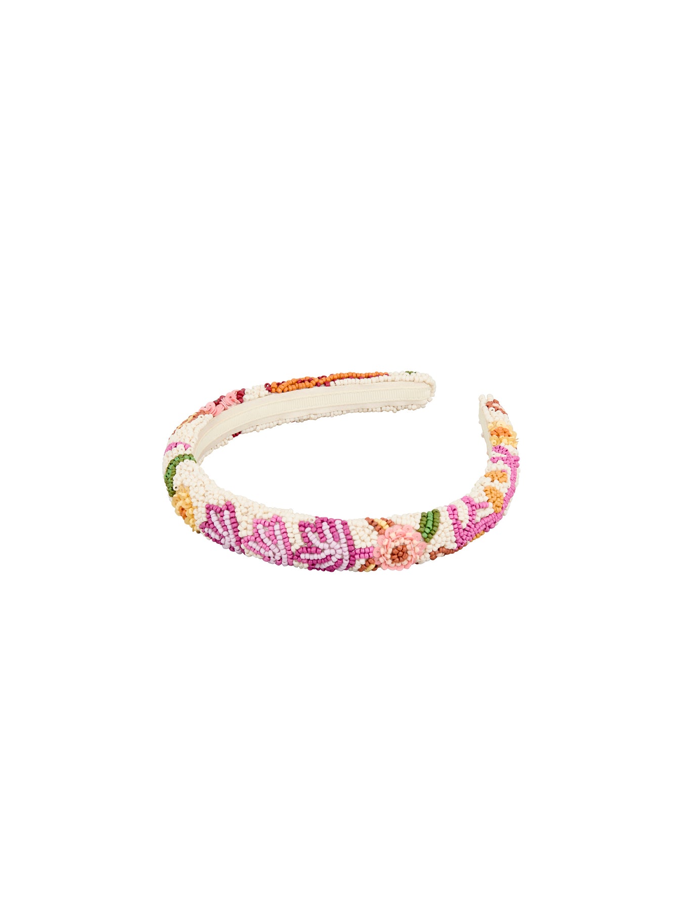 Corallo Slim Beaded Hairbrace - Cone Flower Pink