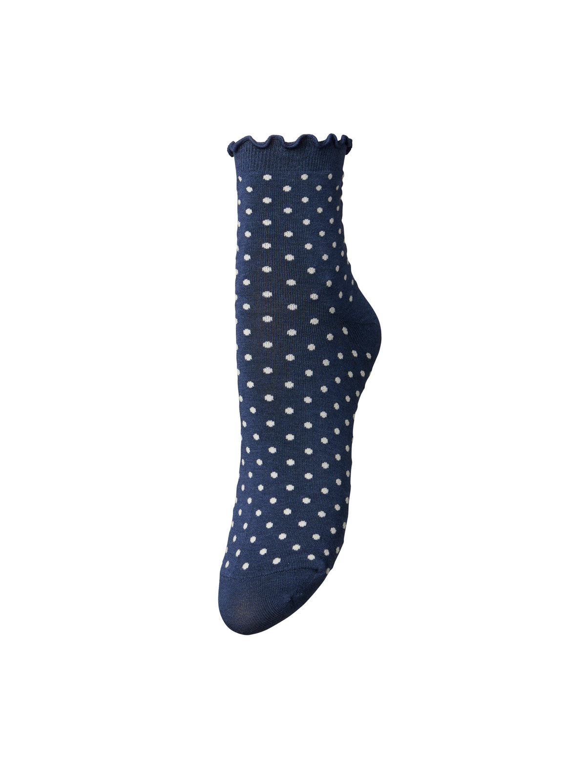 Dotted Frilla Short Sock - Naval Academy Blue