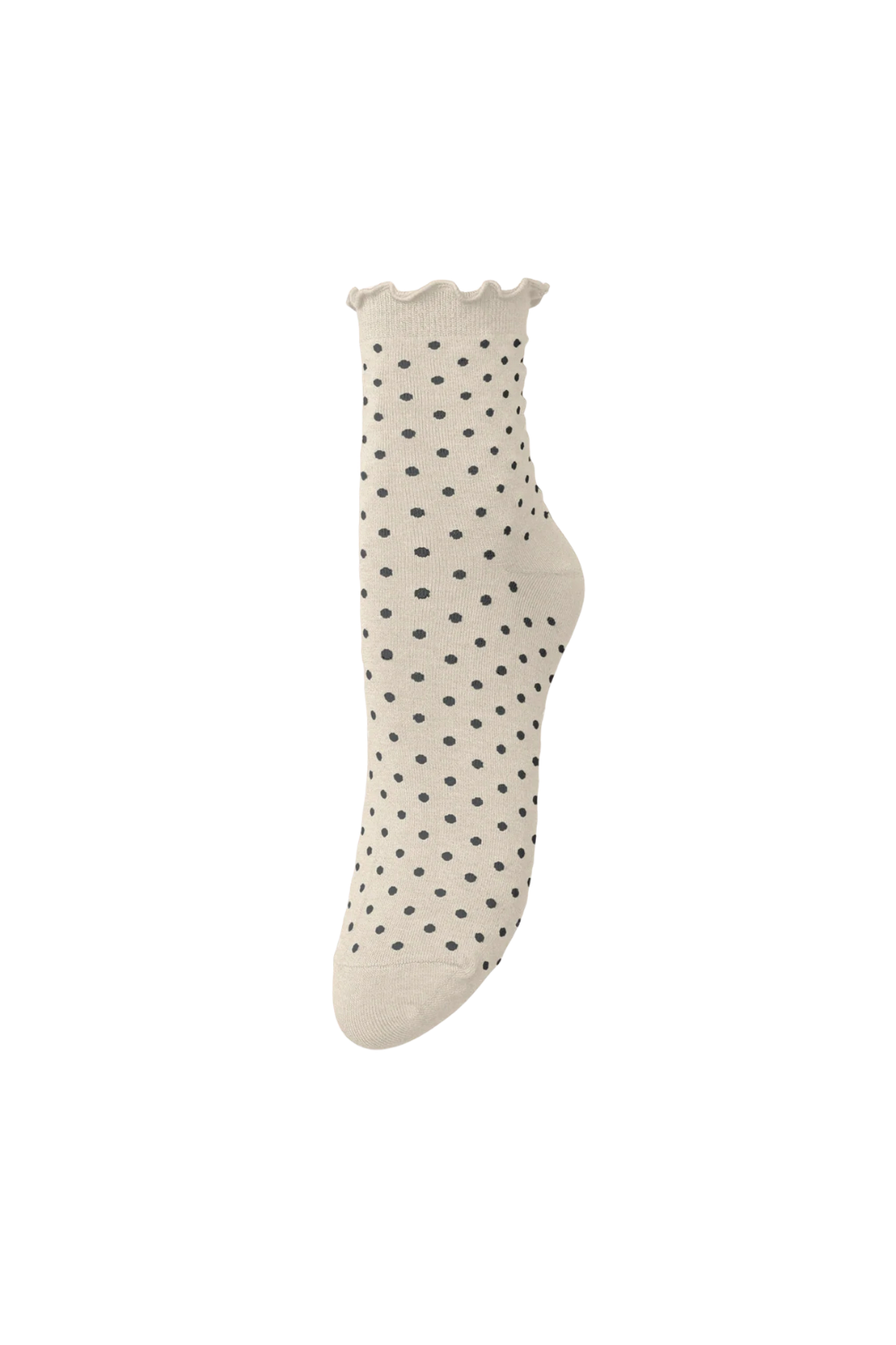 Dotted Frilla Short Sock - Birch White
