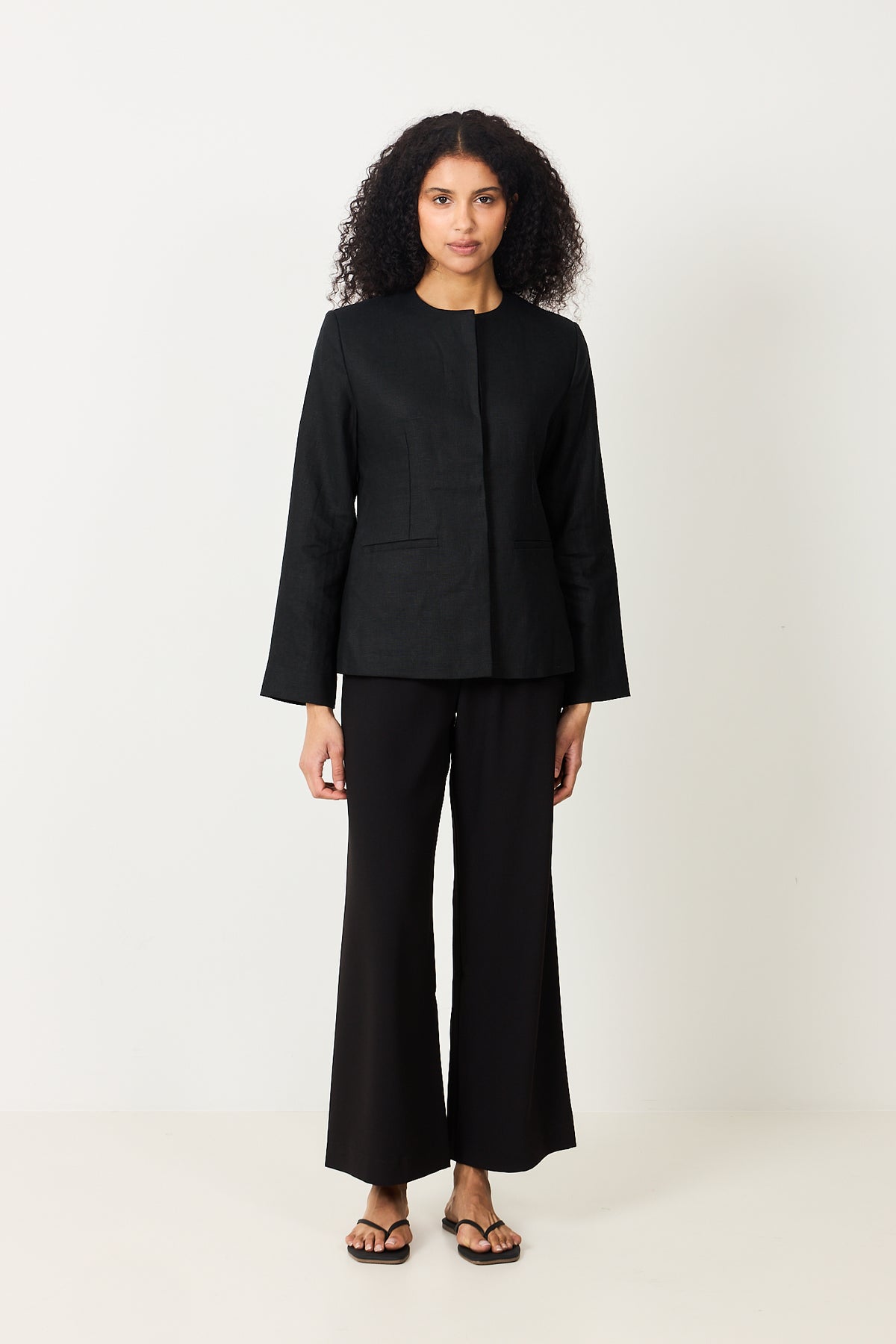 Linen Noir Blazer - Jet Black