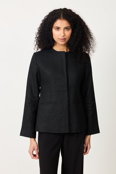 Linen Noir Blazer - Jet Black
