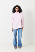 Poplin Workwear Shirt - Pink And Red Pinstripe