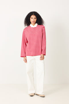 Rugby Top - Pink And Red Stripe