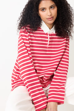Rugby Top - Pink And Red Stripe