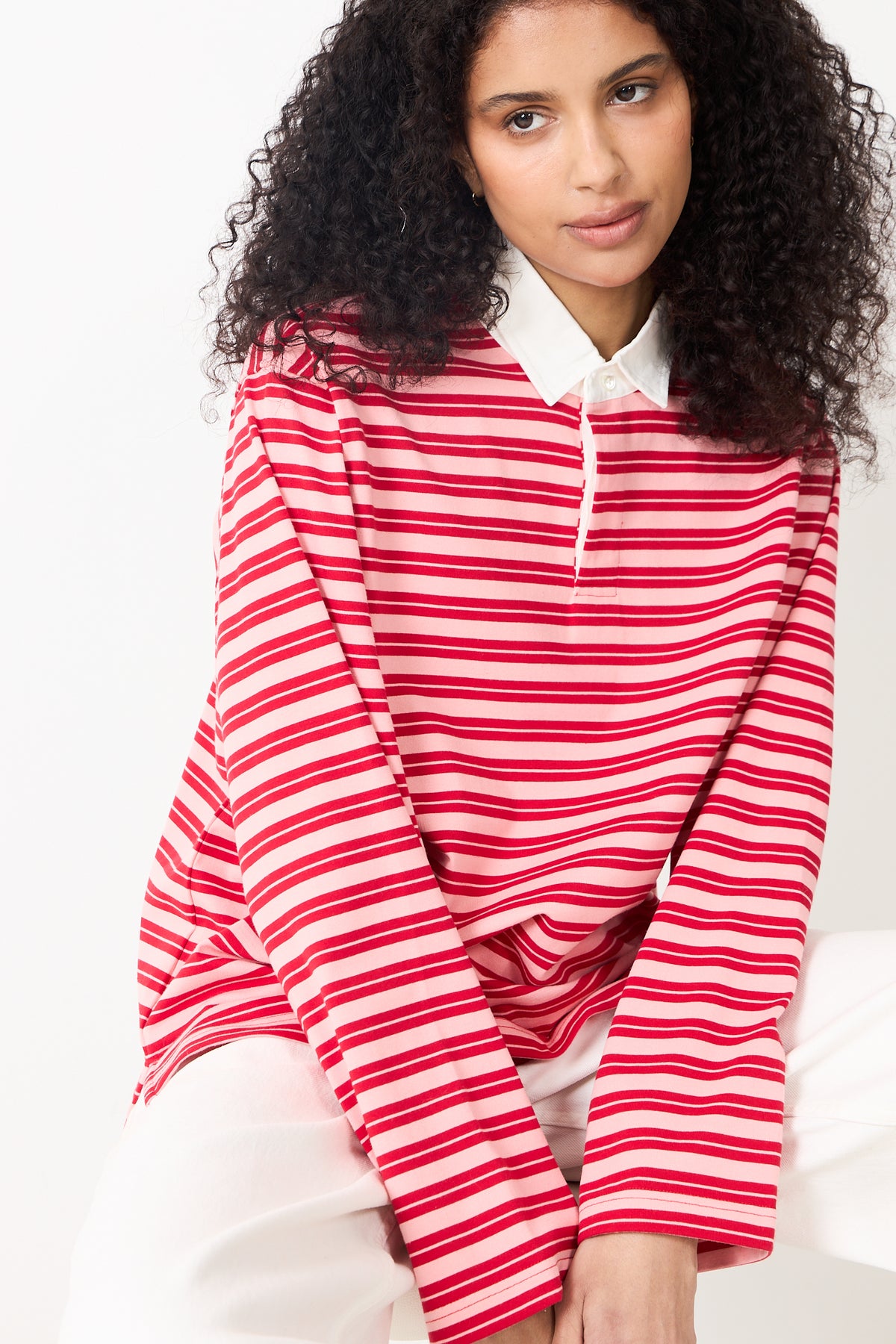 Rugby Top - Pink And Red Stripe