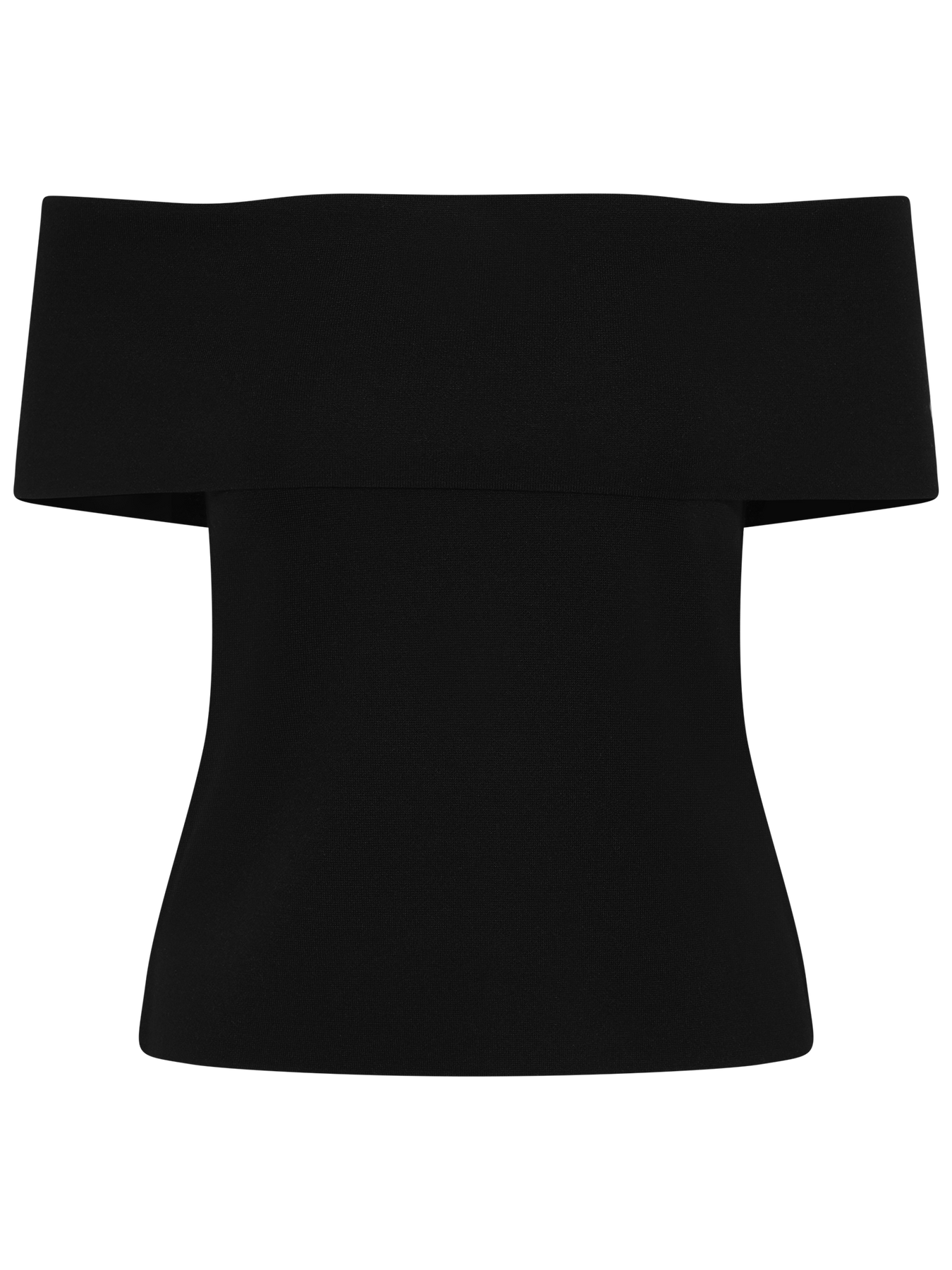 Compact Knit Off Shoulder Top - Jet Black